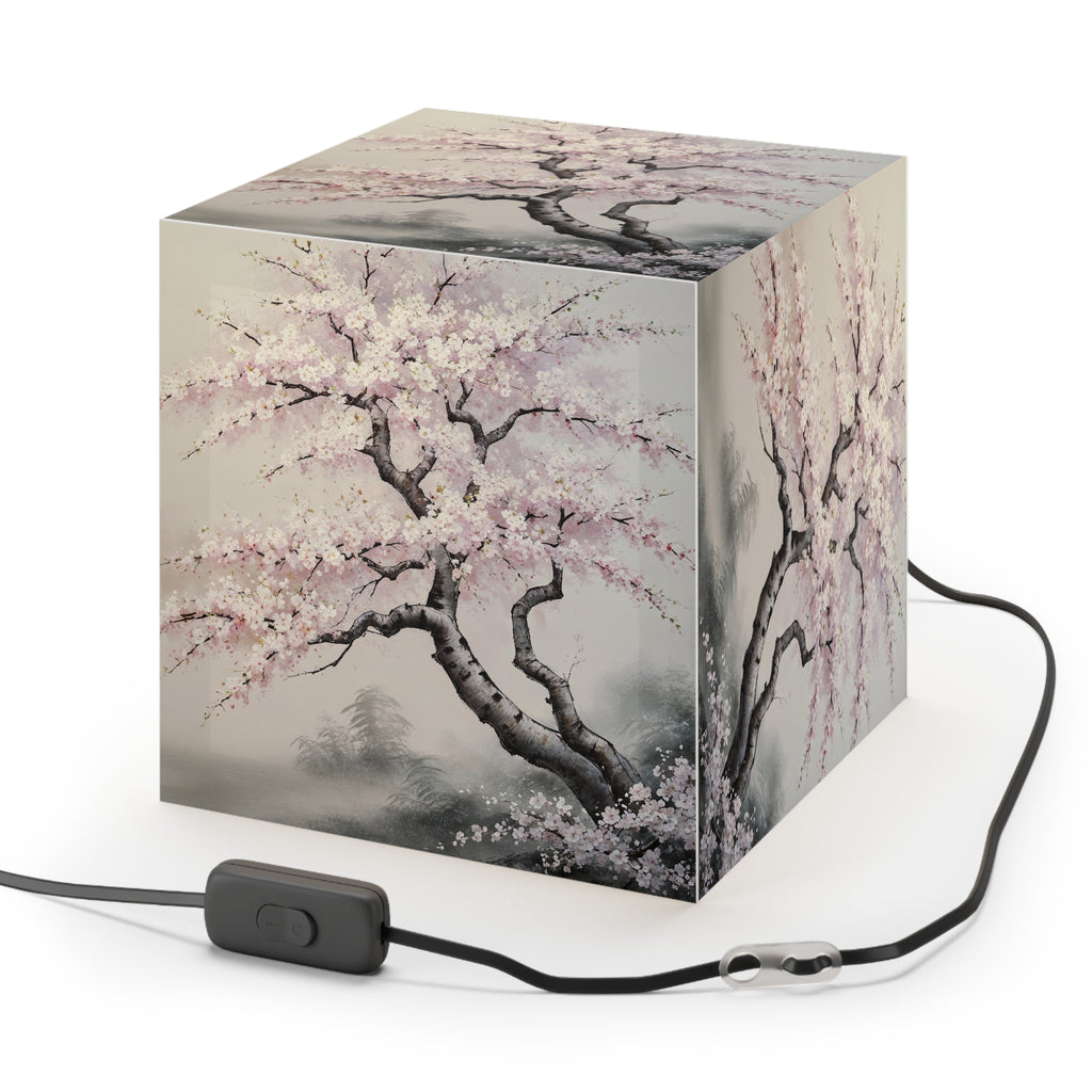 DECO - Lampe Cubique ZEN Cerisier Japonais