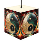 DECO - Lampe Cubique ZEN Yin Yang Marbré Enflammé