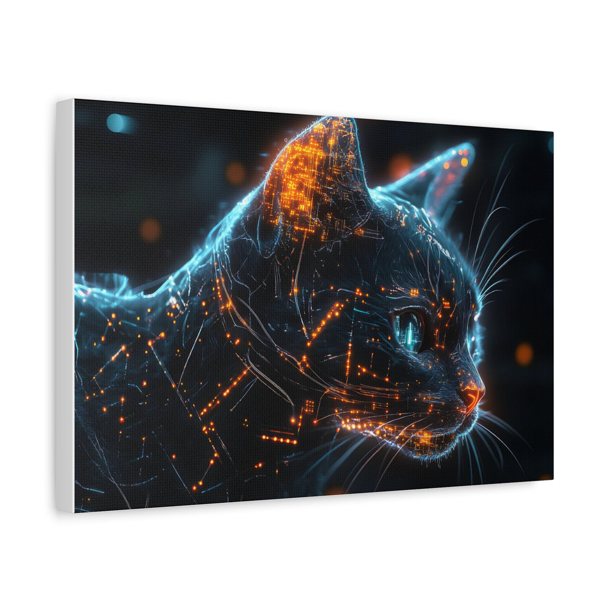 Tableau Tête de Chat Cybernétique