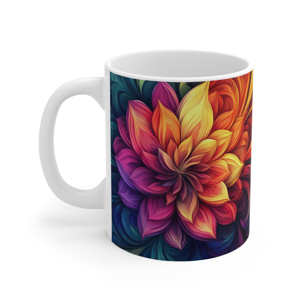 Mug blanc Mandala de l'Uniformité Intérieure