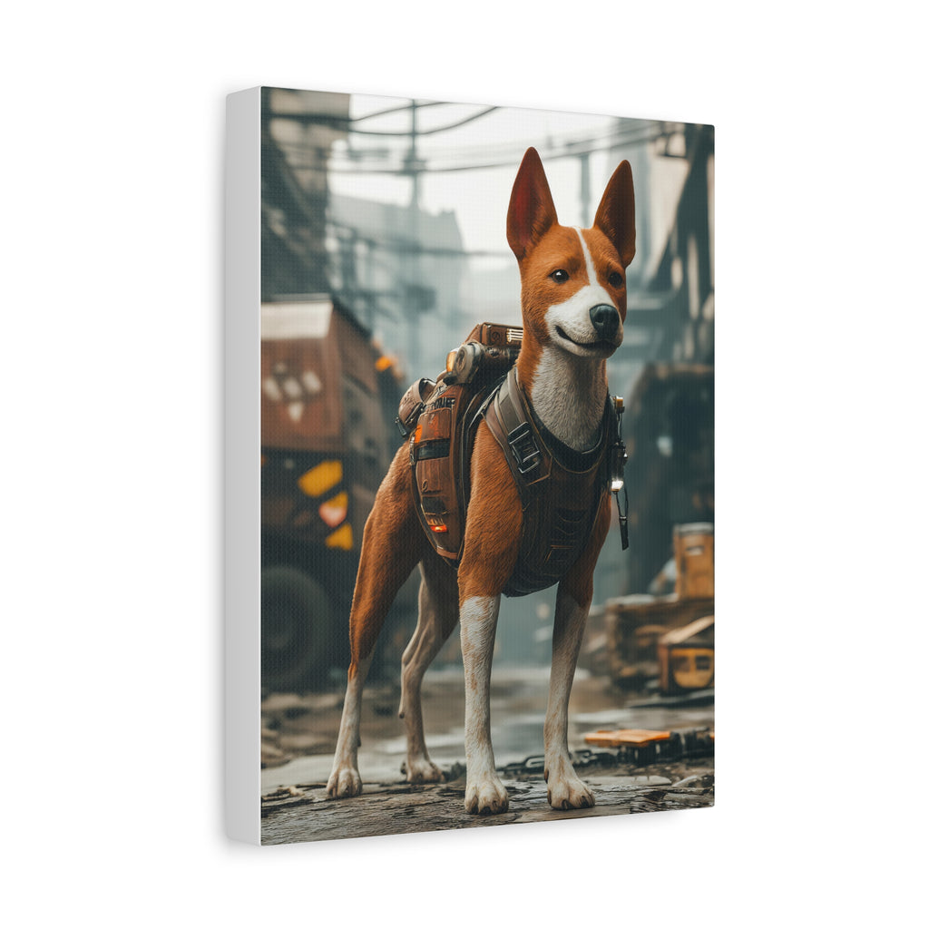 Tableau Basenji Cyberpunk