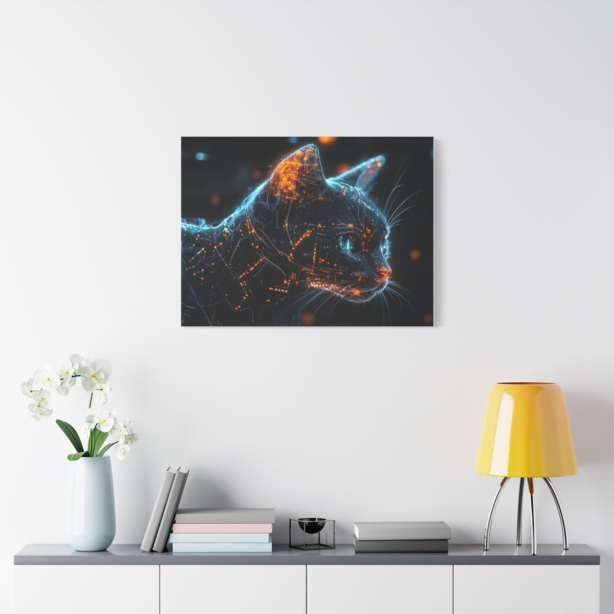 Tableau Tête de Chat Cybernétique