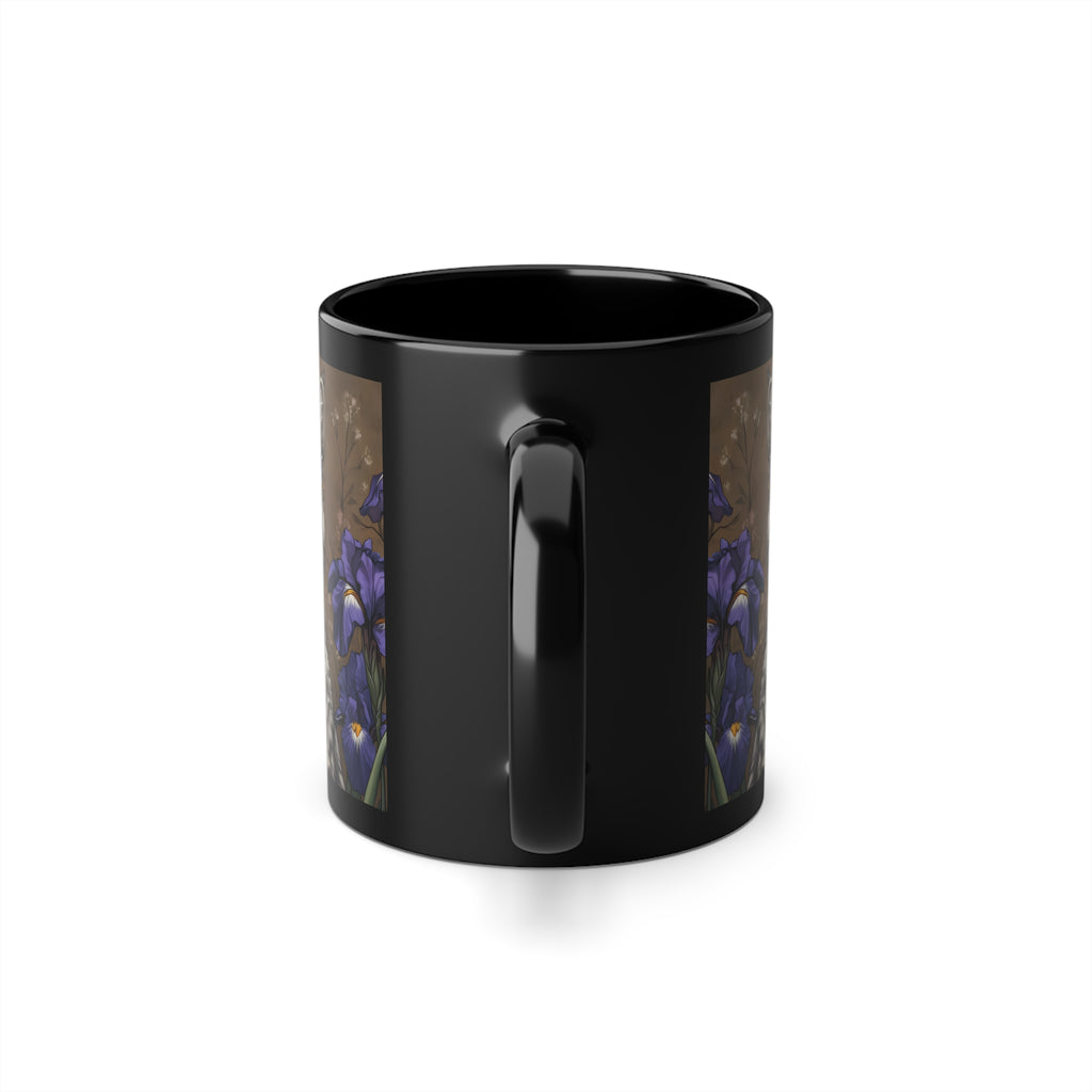 Mug Chat Couronne de Fleurs Violettes