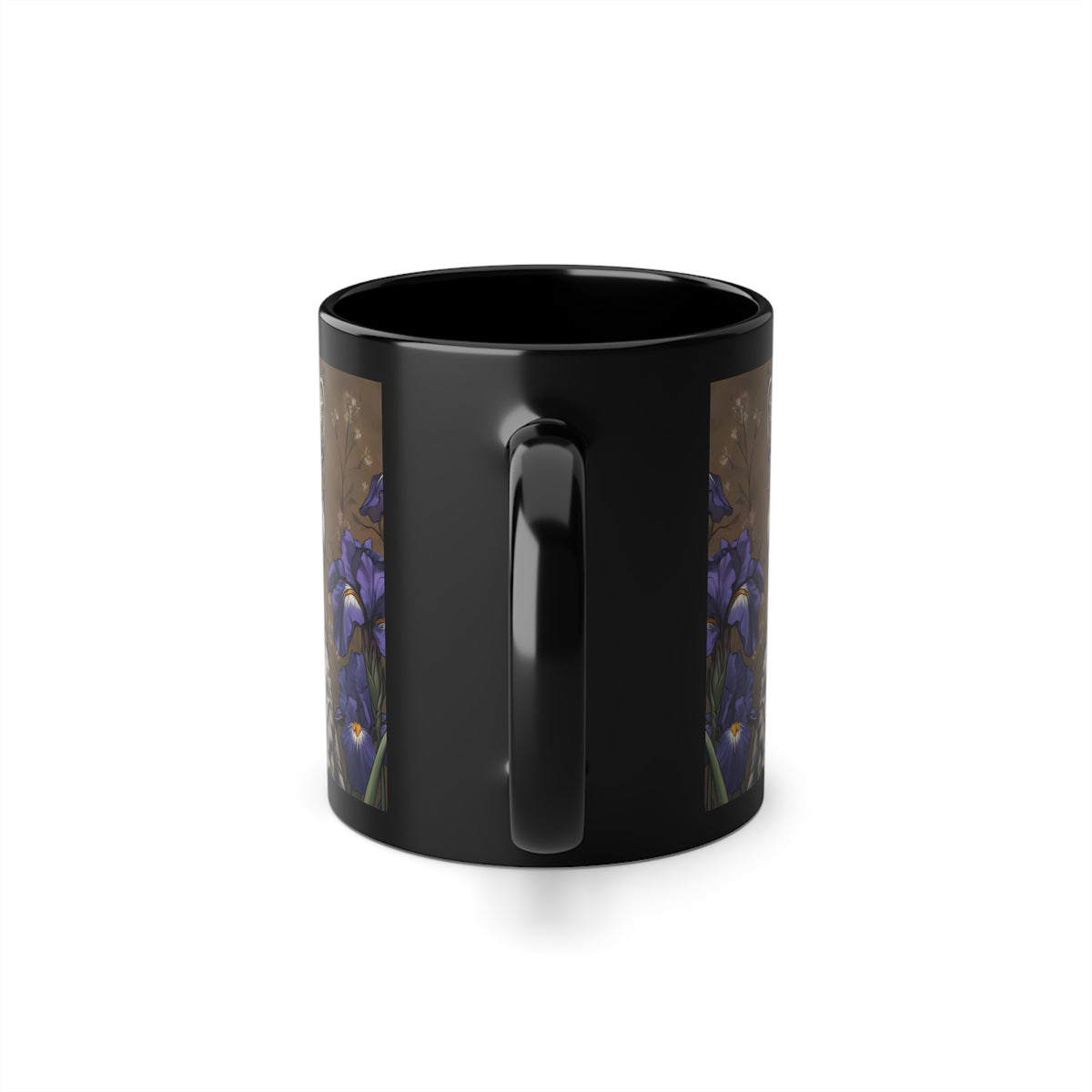 Mug Chat Couronne de Fleurs Violettes