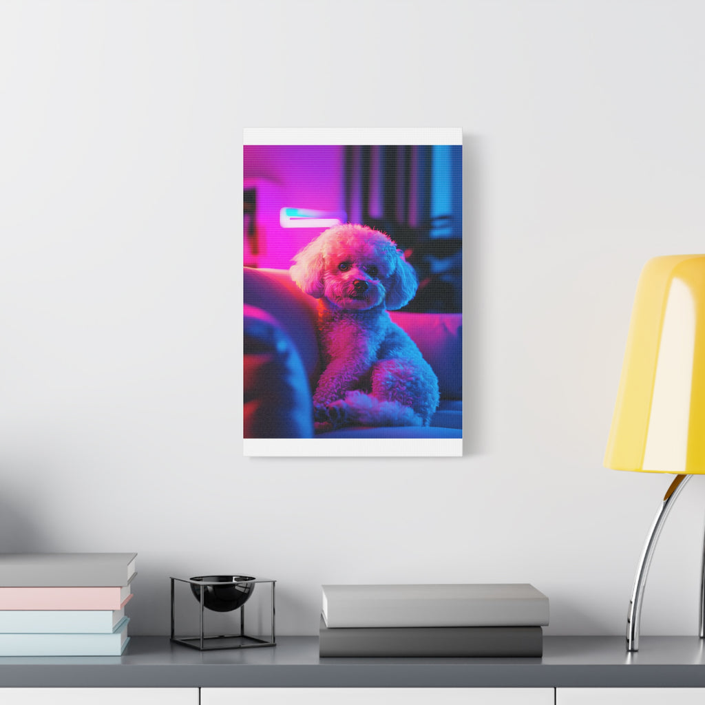 Tableau Bichon Frisé Salon Neon Lights