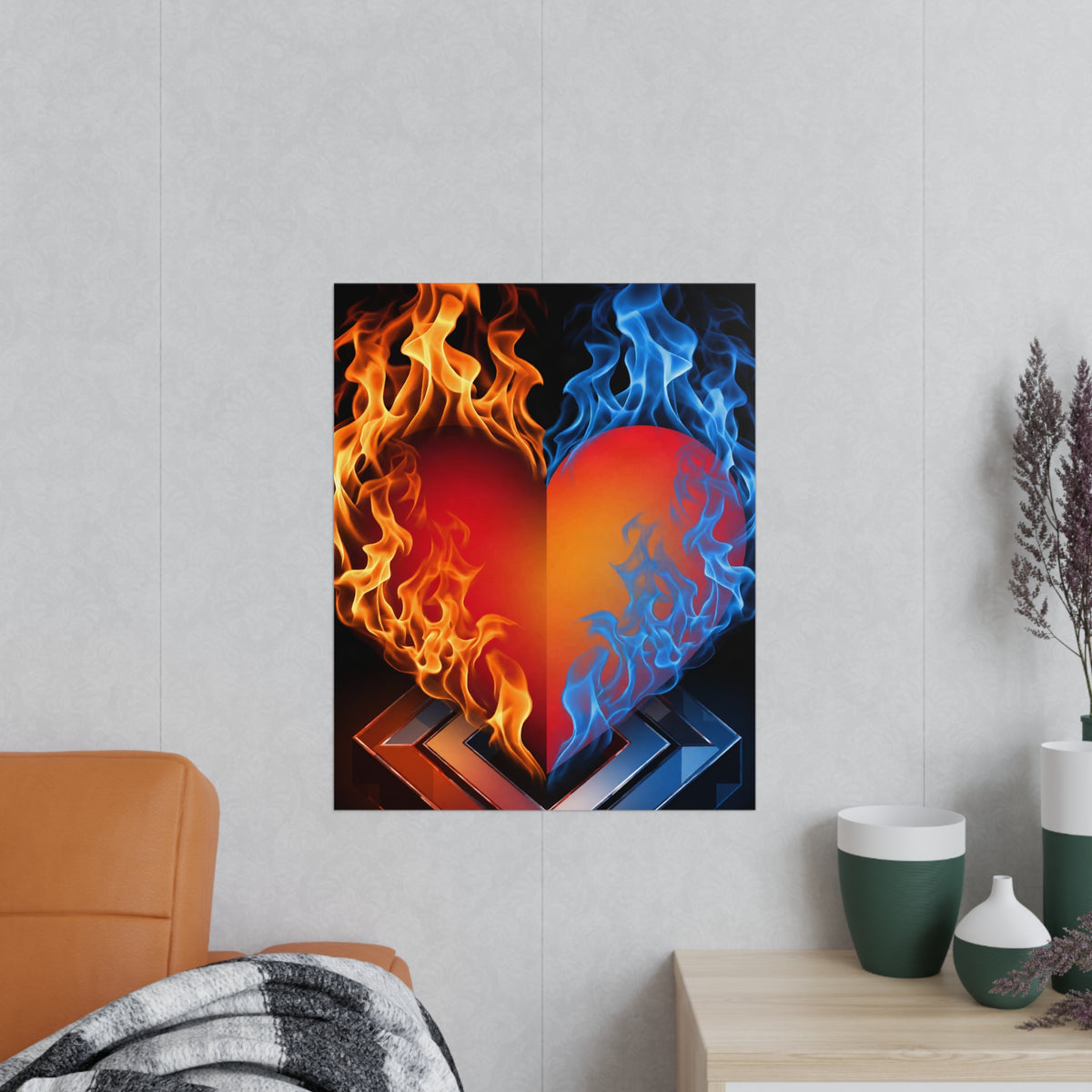 Poster Coeur Bicolore