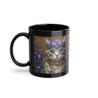Mug Chat Couronne de Fleurs Violettes