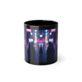 Mug Noir Cyberpunk Fille Masquée Ambiance Néon