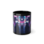 Mug Noir Cyberpunk Fille Masquée Ambiance Néon