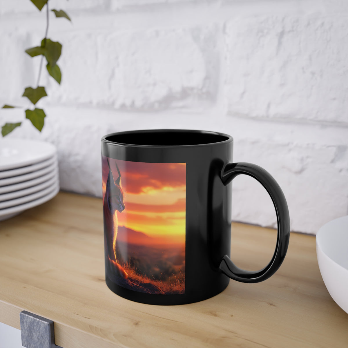 Mug Caracal au levé du Soleil