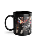 Mug Noir Cyberpunk Robot Armure Métalisée