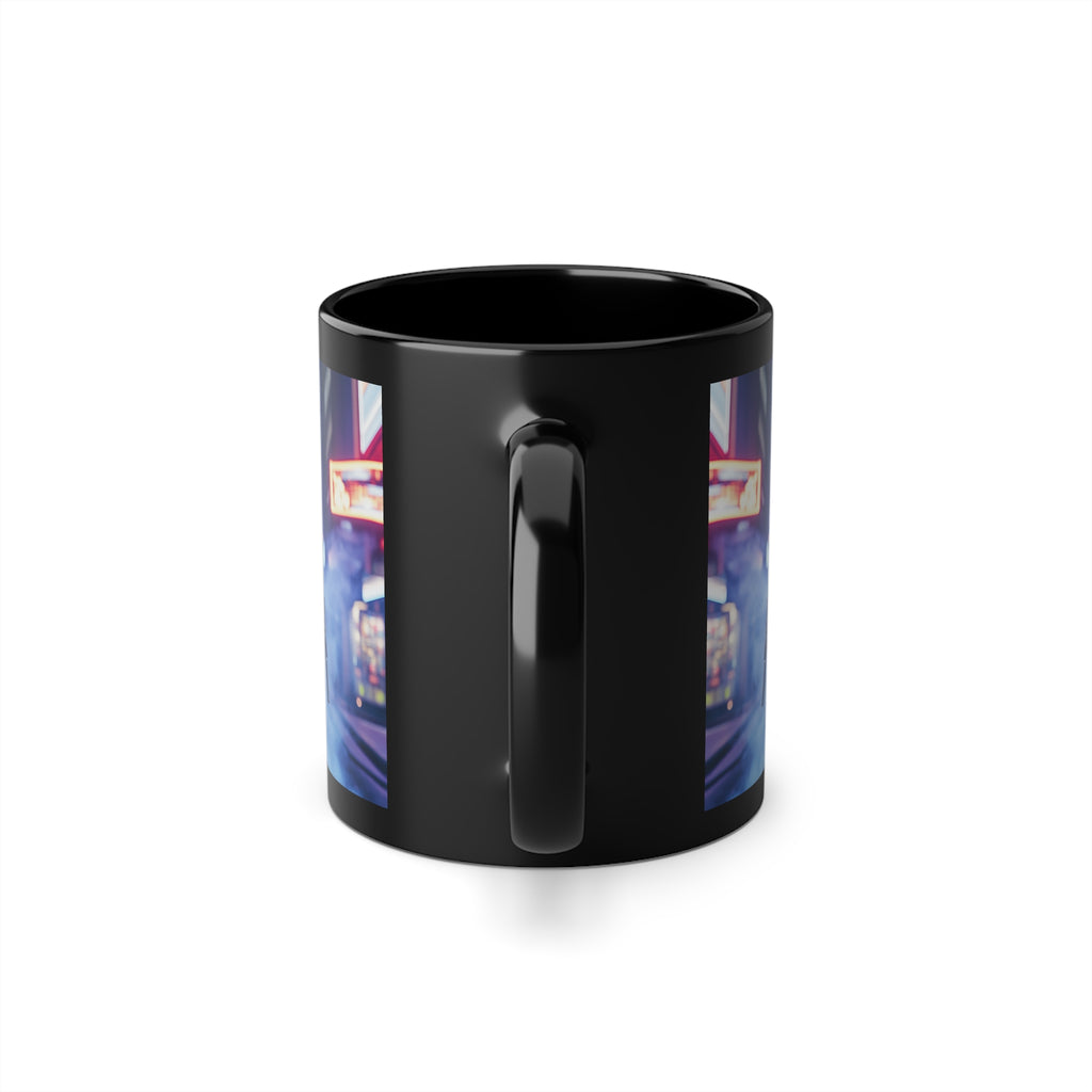 Mug Noir Cyberpunk Robot Armure Blanche Futuriste