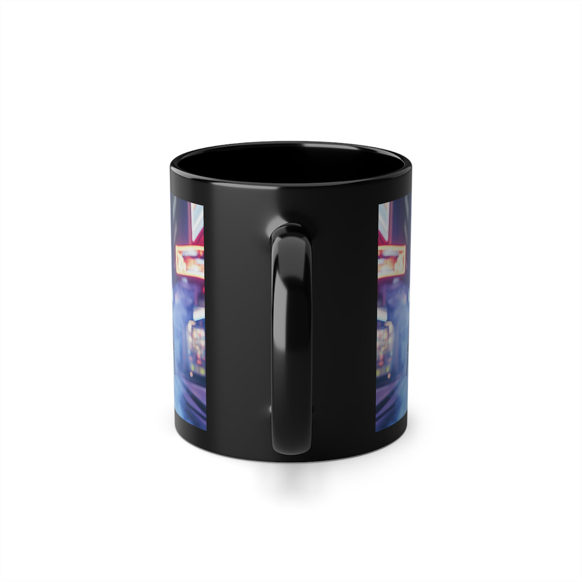 Mug Noir Cyberpunk Robot Armure Blanche Futuriste