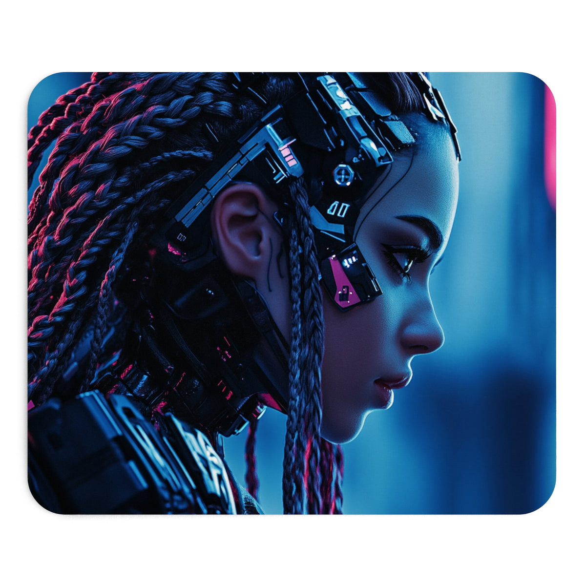 Tapis de souris Cyberpunk Brune aux Dreadlocks