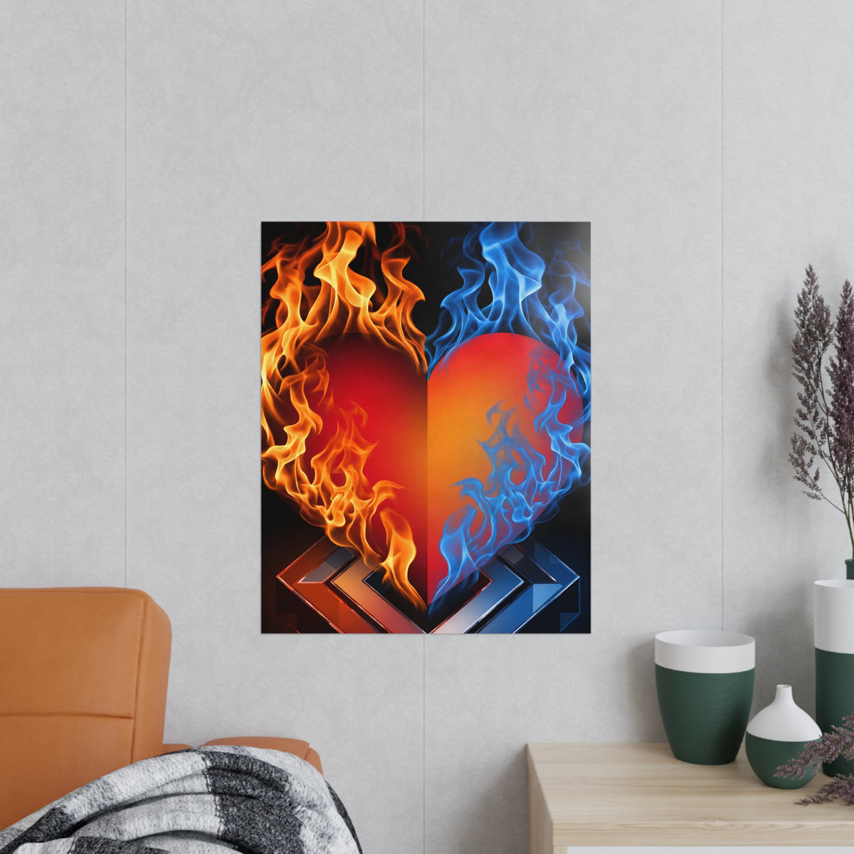 Poster Coeur Bicolore