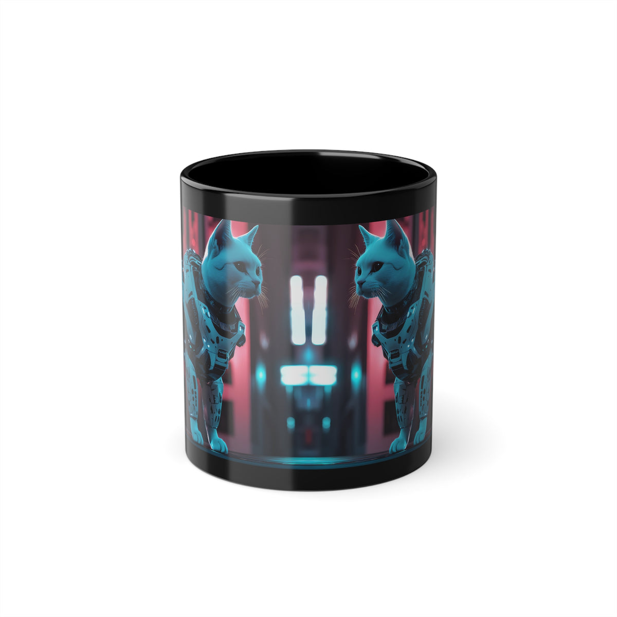 Mug American Shorthair Armure Cyberpunk Blanche