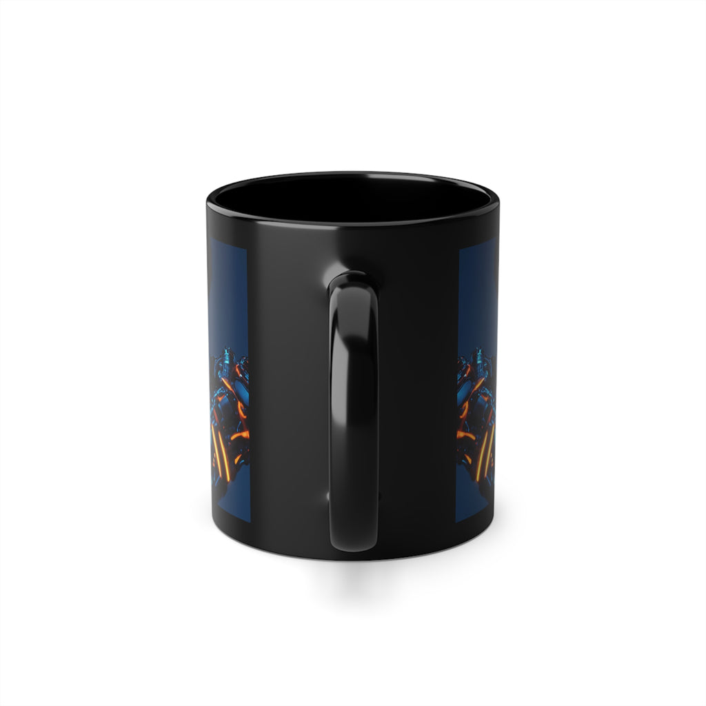 Mug Noir Cyberpunk Guerrier Bras Robotique