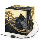 DECO - Lampe Cubique ZEN Arbre Doré et Montagnes de Marbre