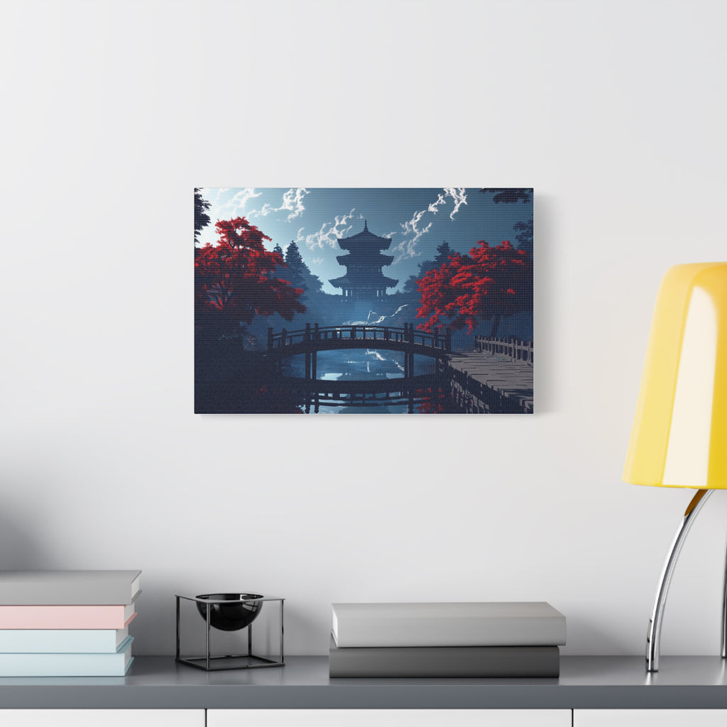 Tableau Pont et Temple du Japon