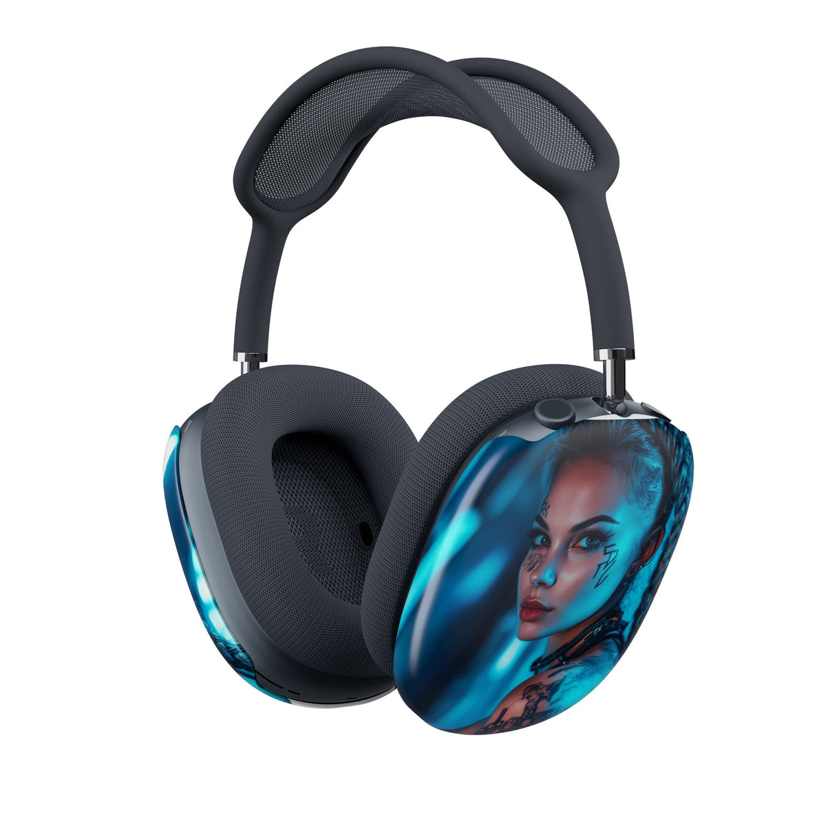 Housse airpods Brune Cyberpunk Tatouée